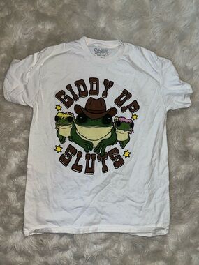 Spencer's White Novelty Frog Cowboy Graphic Tee